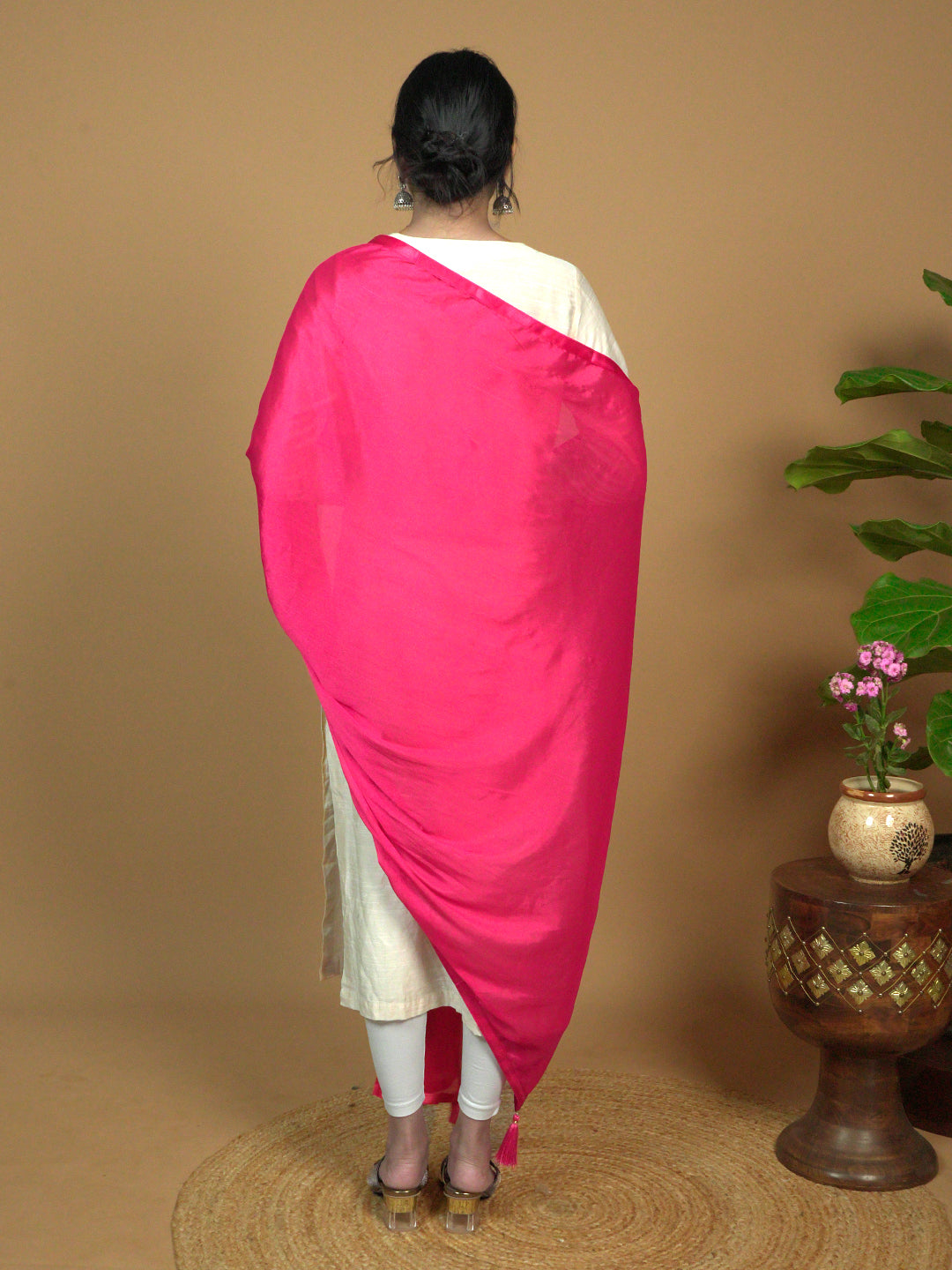 Solid Satin Crepe Dupatta