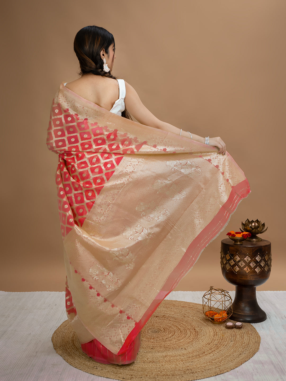Floral Cotton Linen Saree