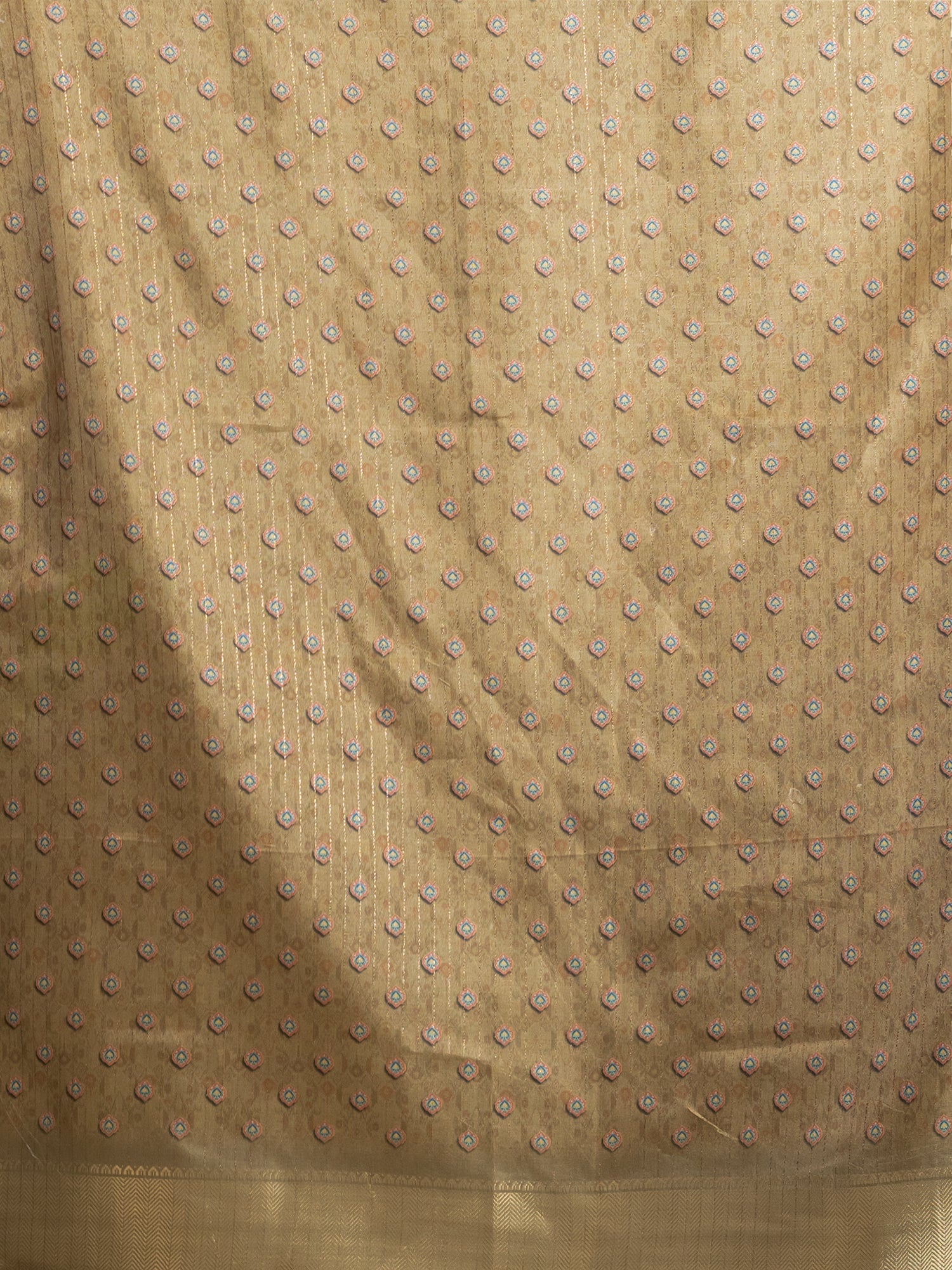 Beige Ajrakh Digital Print Saree