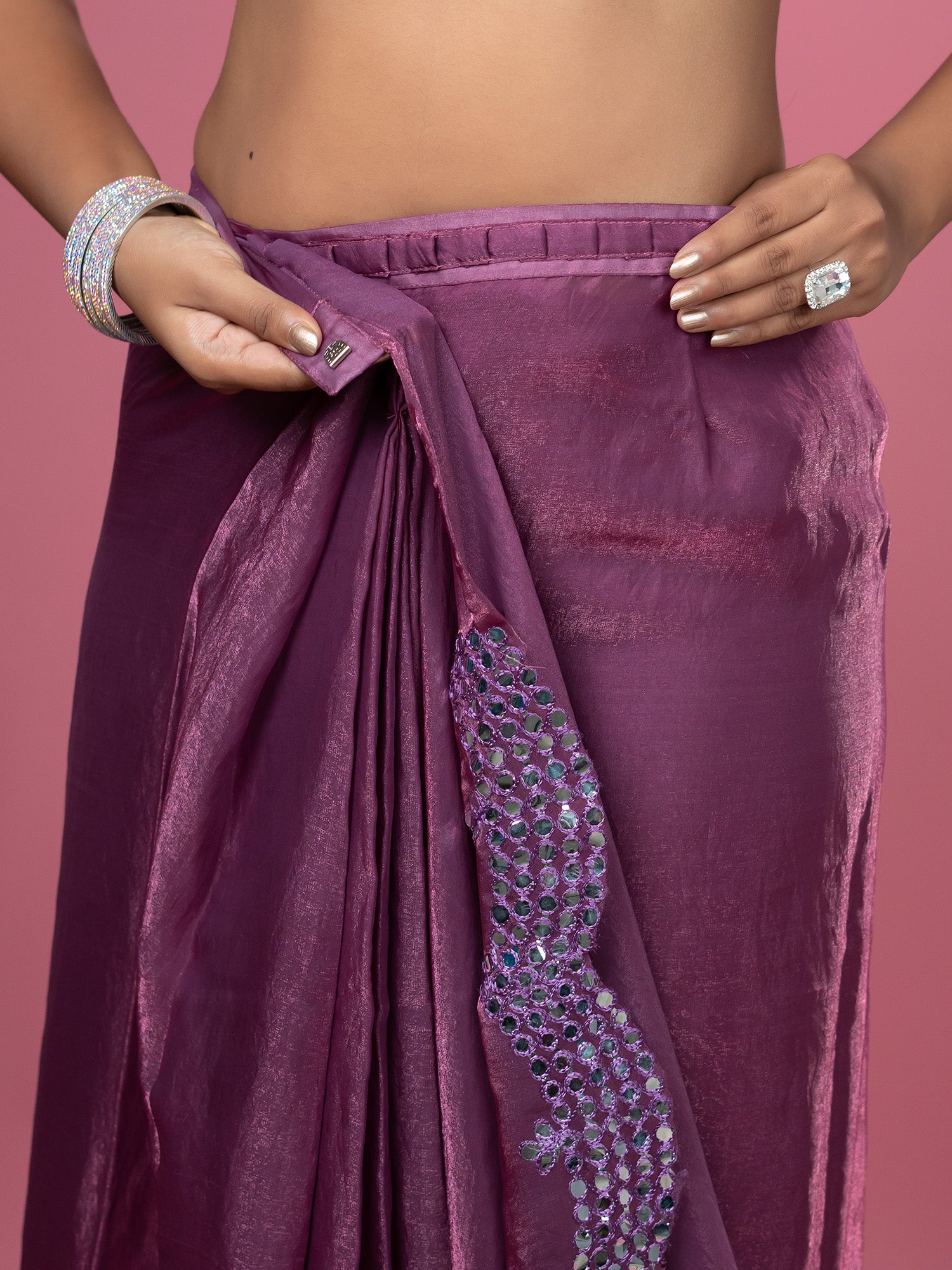 Mauve Ready to Wear Party Saree