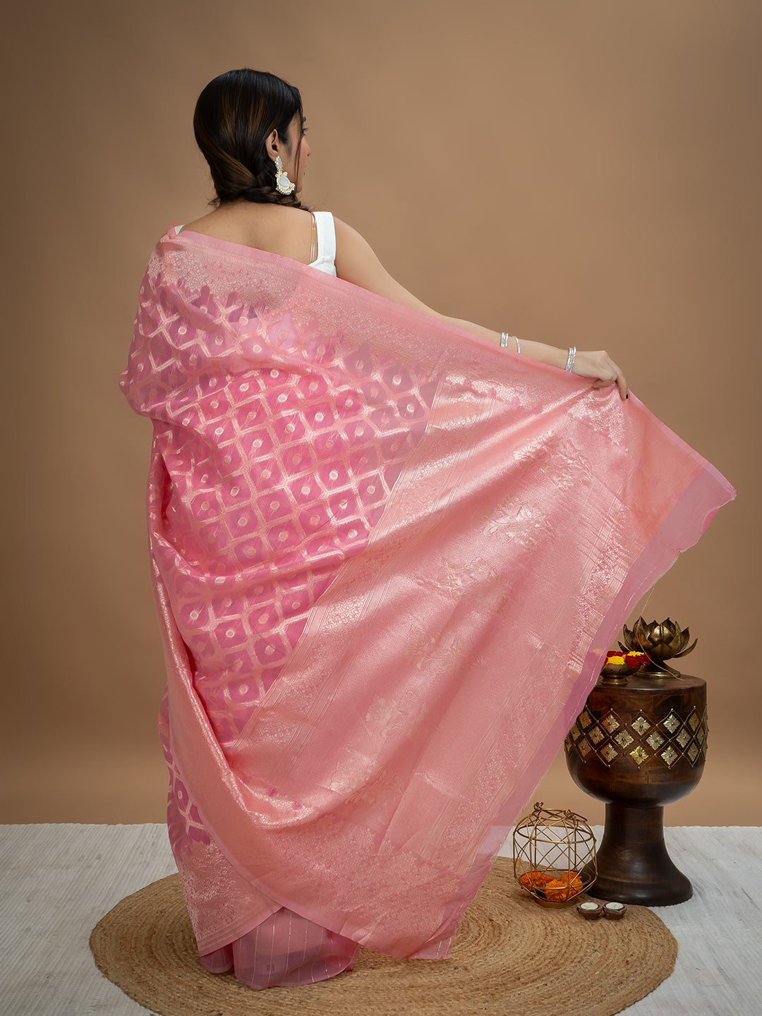 Floral Cotton Linen Saree