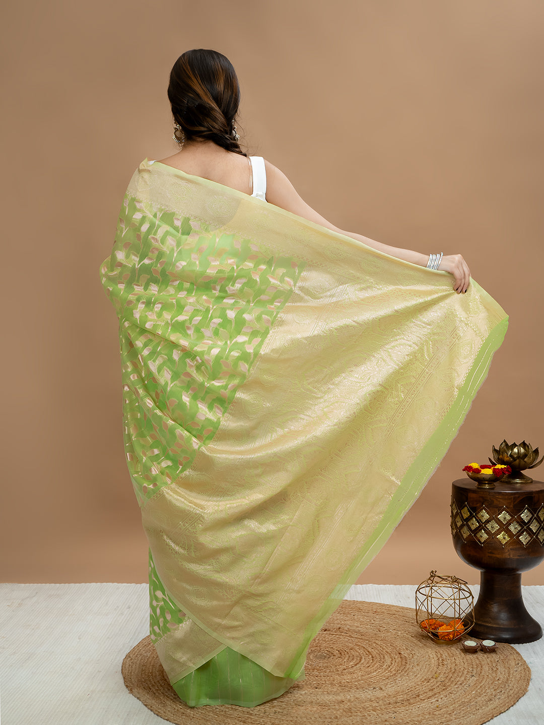 Floral Cotton Linen Saree