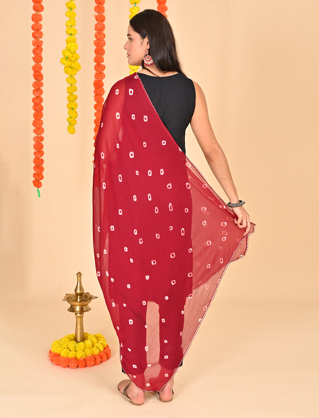 Tie-Dye Bandhej Chiffon Dupatta