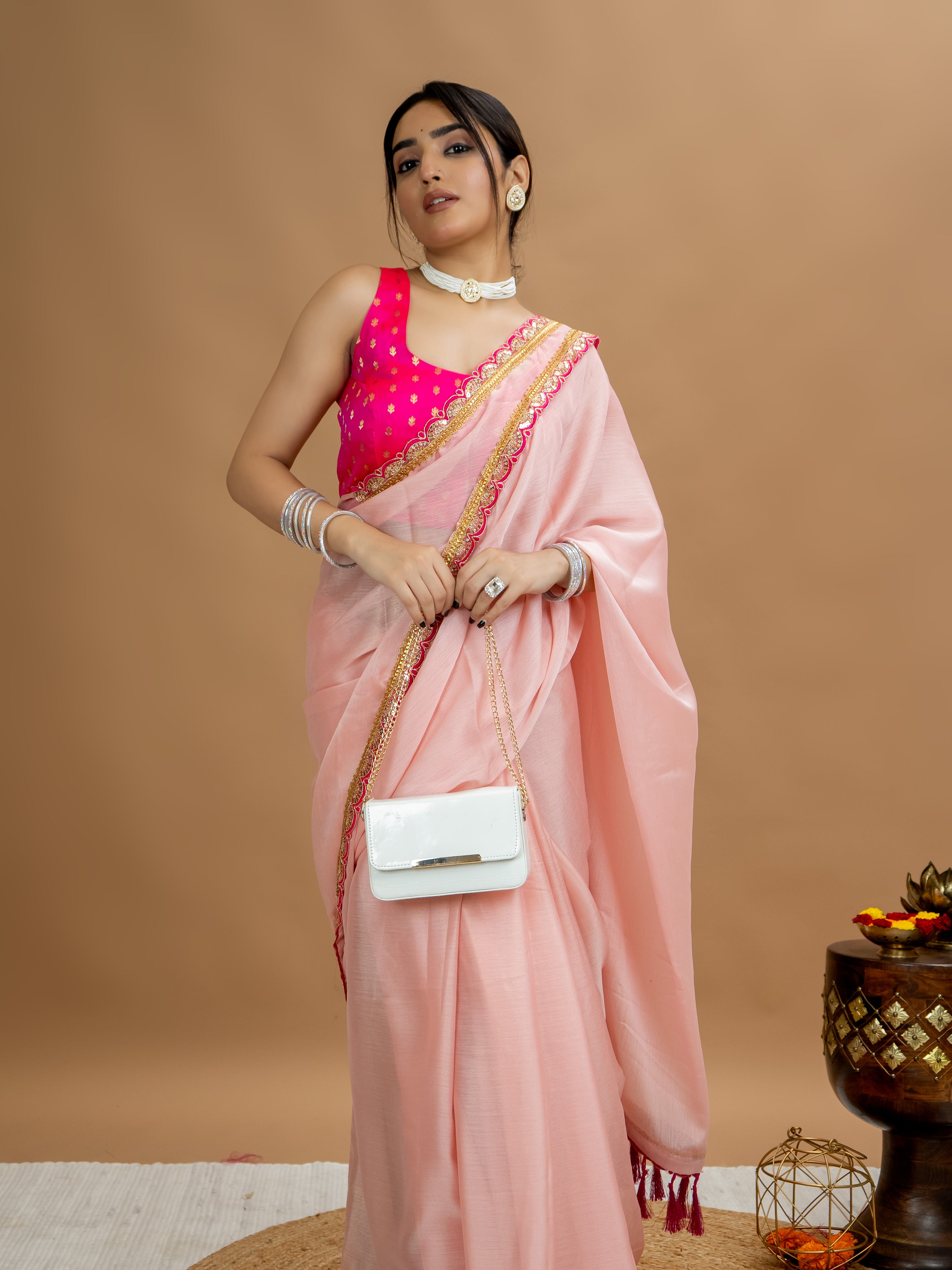 Solid Georgette Saree