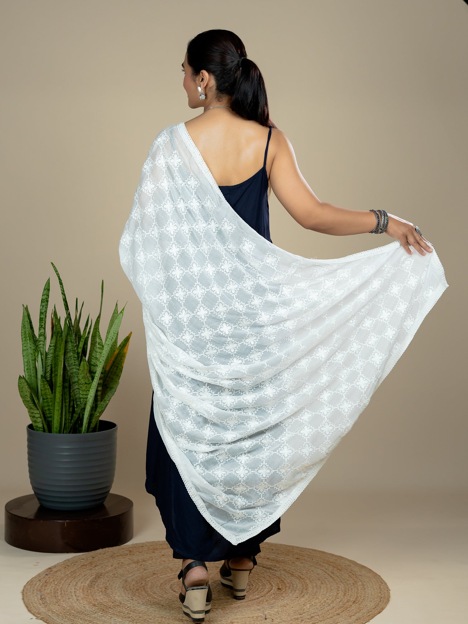 Embroidered Cotton Dupatta