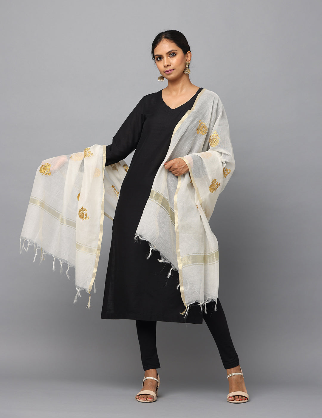 Embroidered Chanderi Dupatta