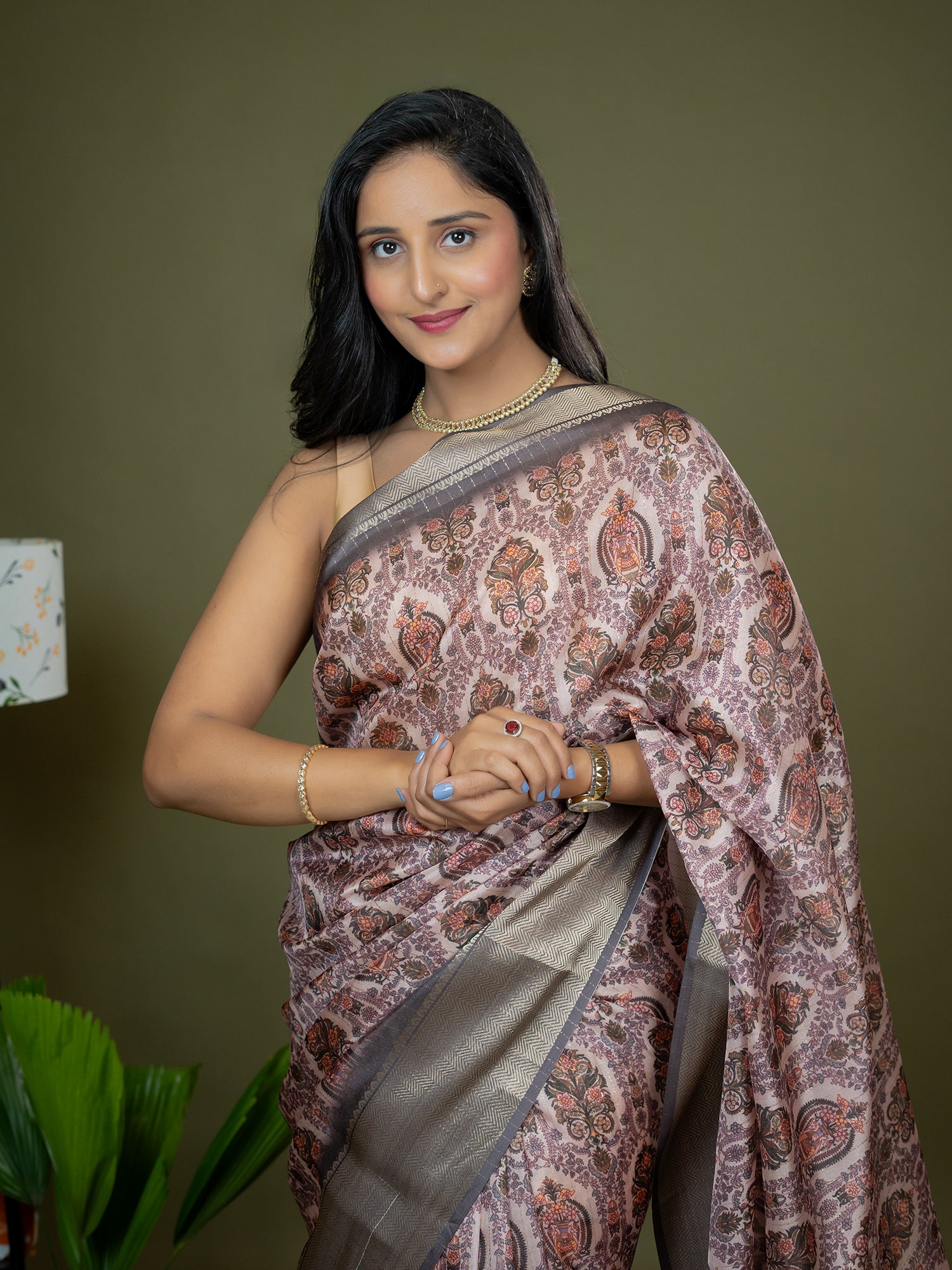 Ajrakh Art Silk Saree