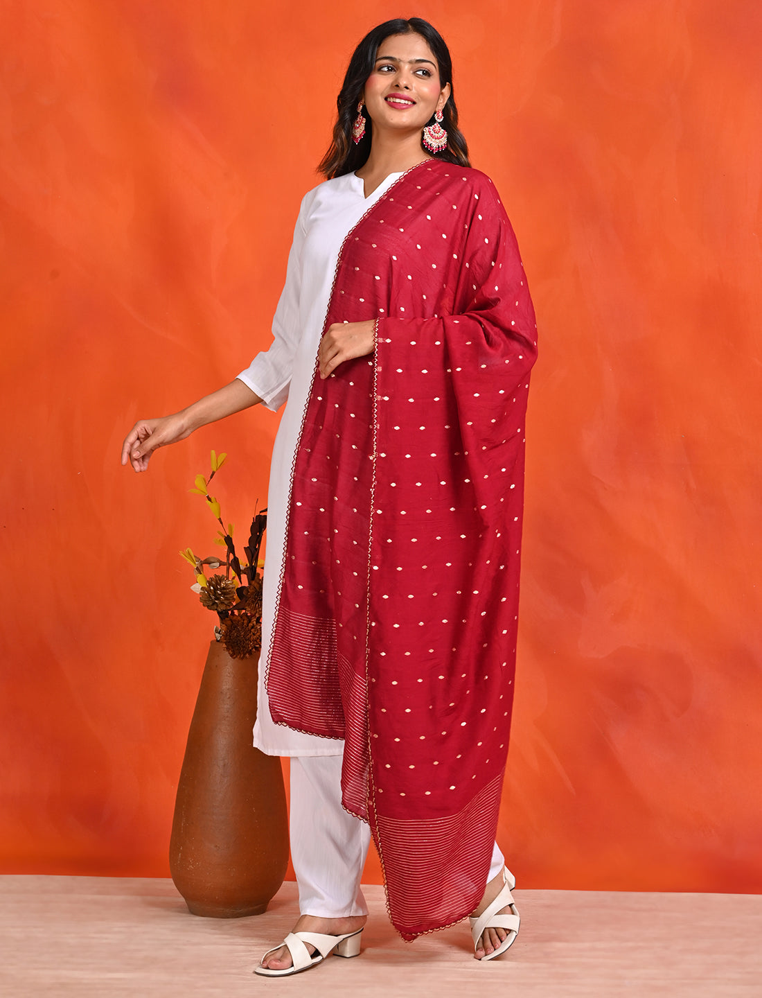 Chanderi Zari weave Dupatta