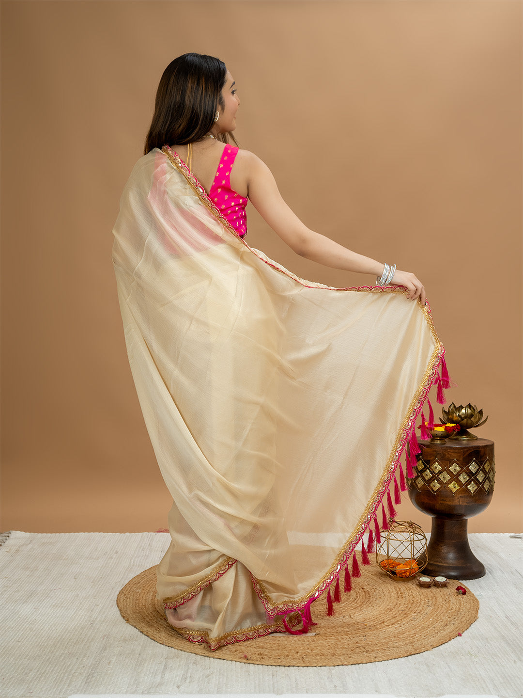 Solid Georgette Saree