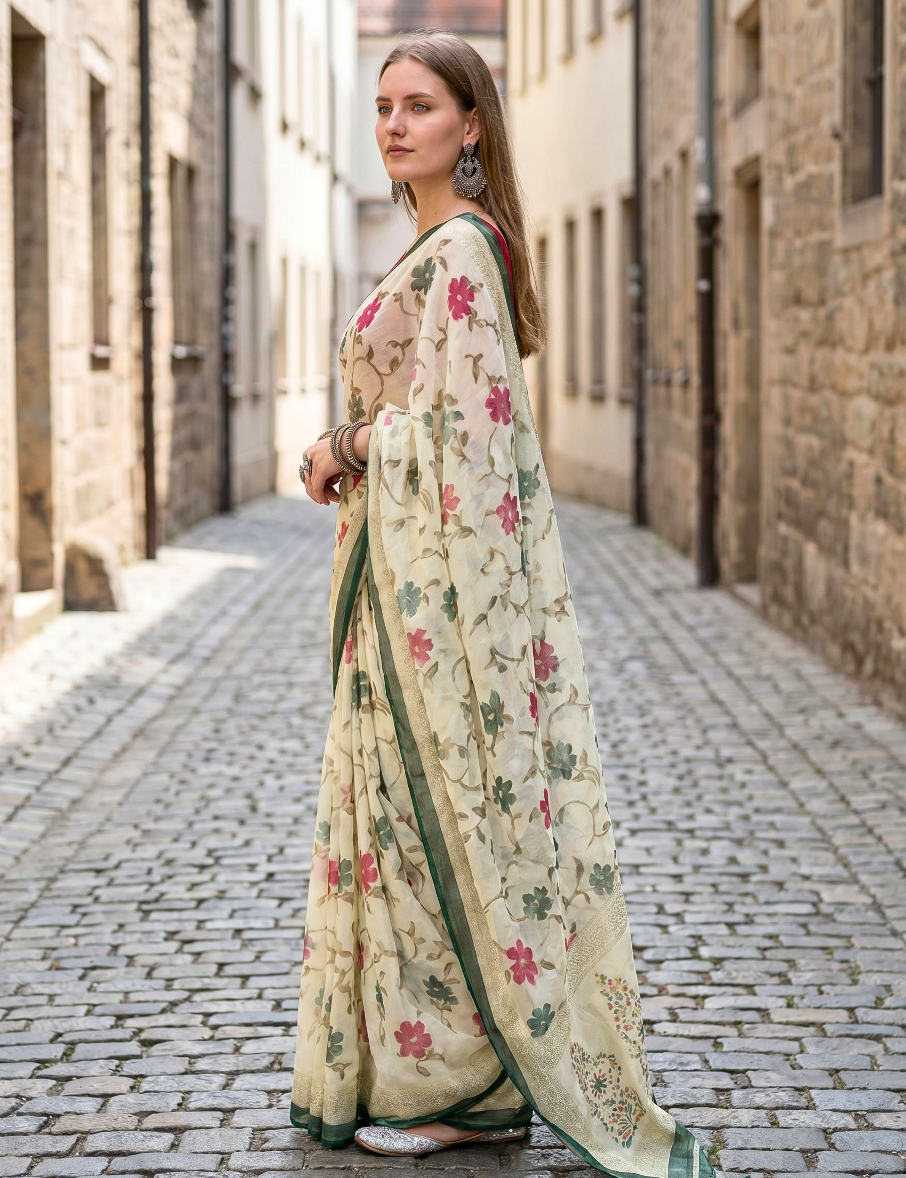 Floral Brasso Saree