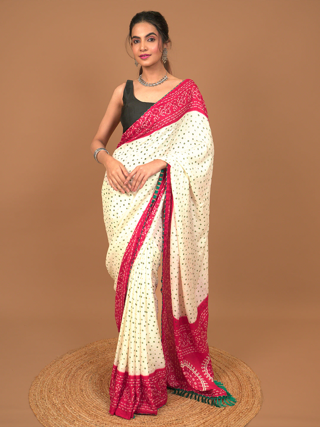 Bandhini Tie & Dye Crepe Saree