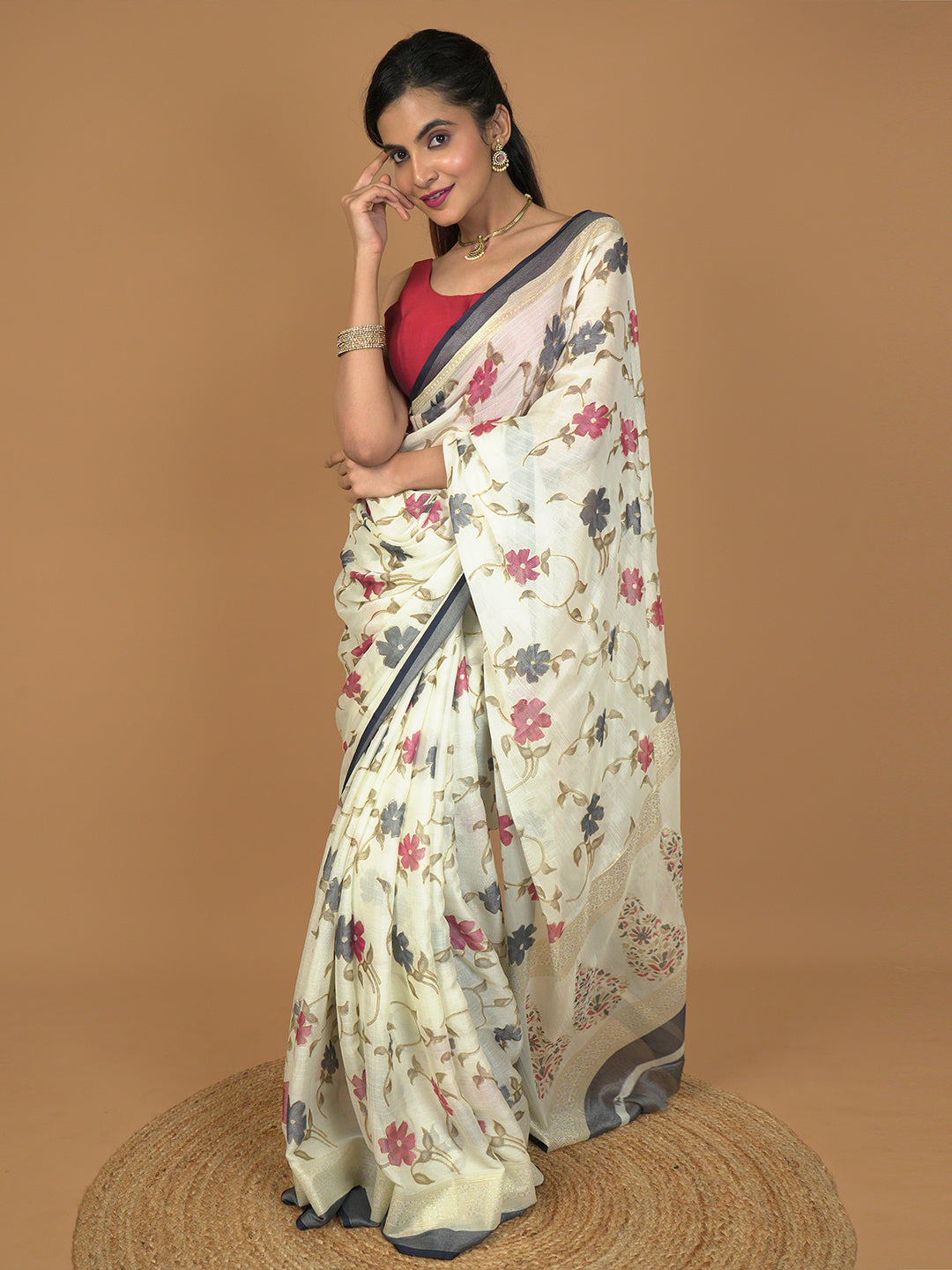 Floral Brasso Saree