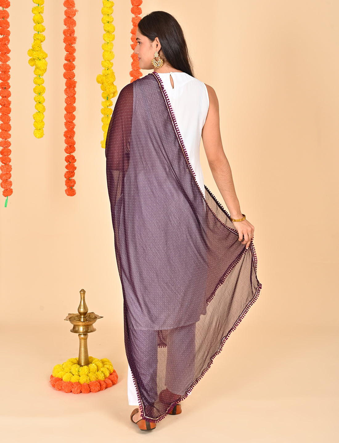 Ditsy Dots Chiffon Dupatta