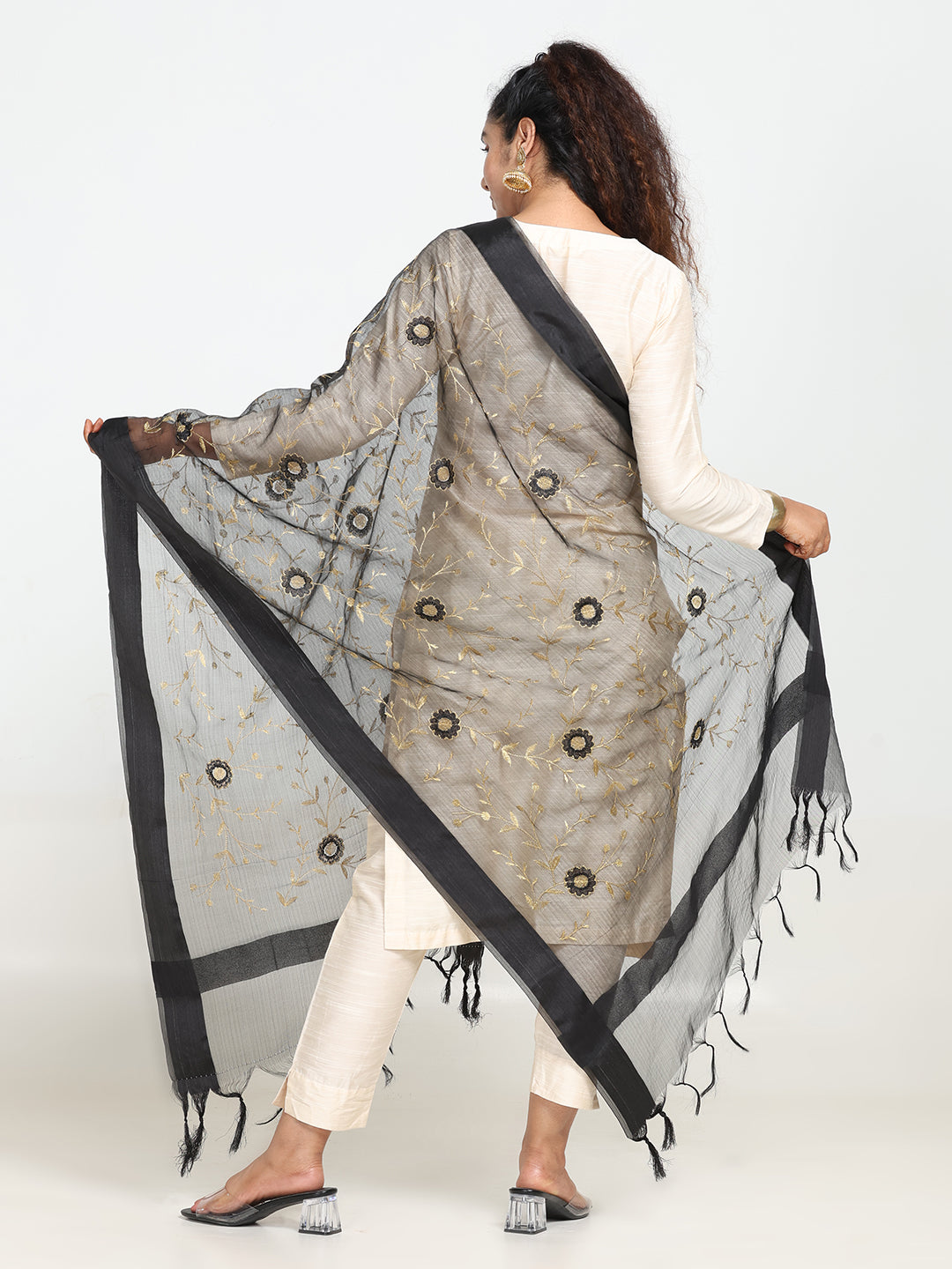 Embroidered Chanderi Dupatta