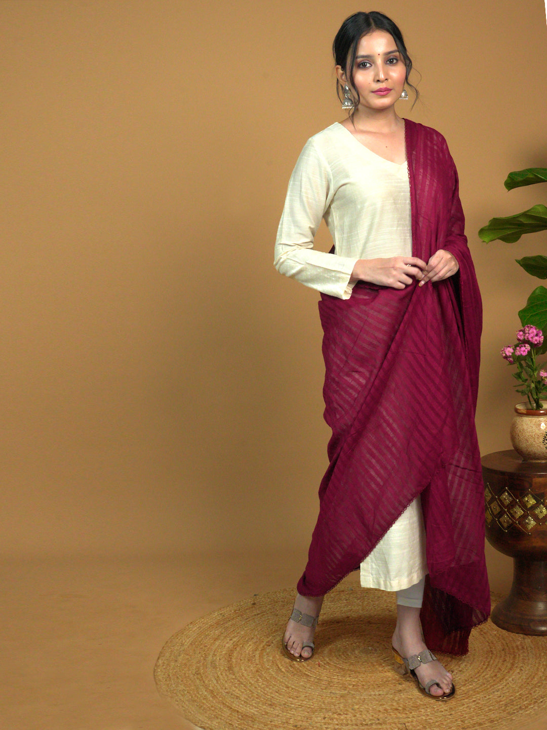 Stripe Cotton Dupatta