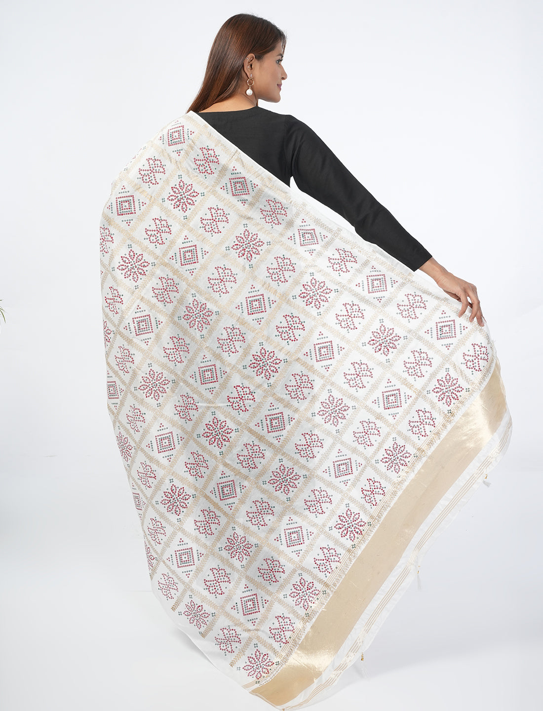 Ghatchola Checks Gaji Silk Dupatta