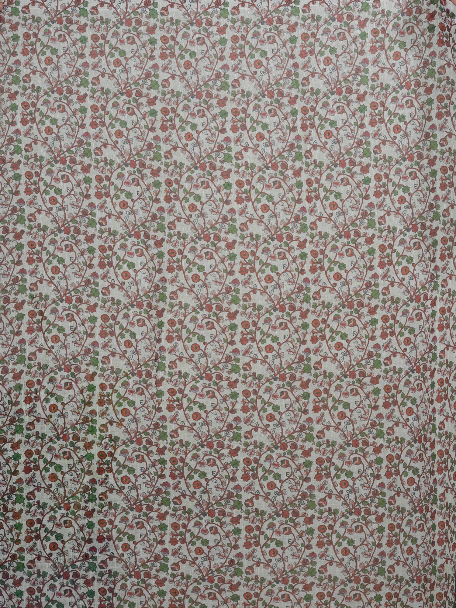 Cotton Linen Block Print Saree