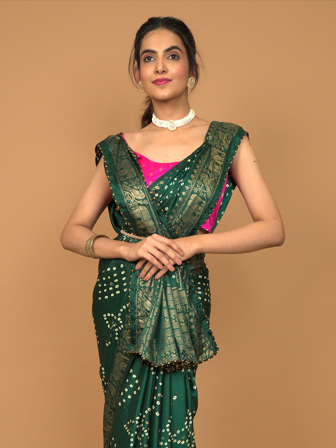 Bandhini Viscose Crepe Saree
