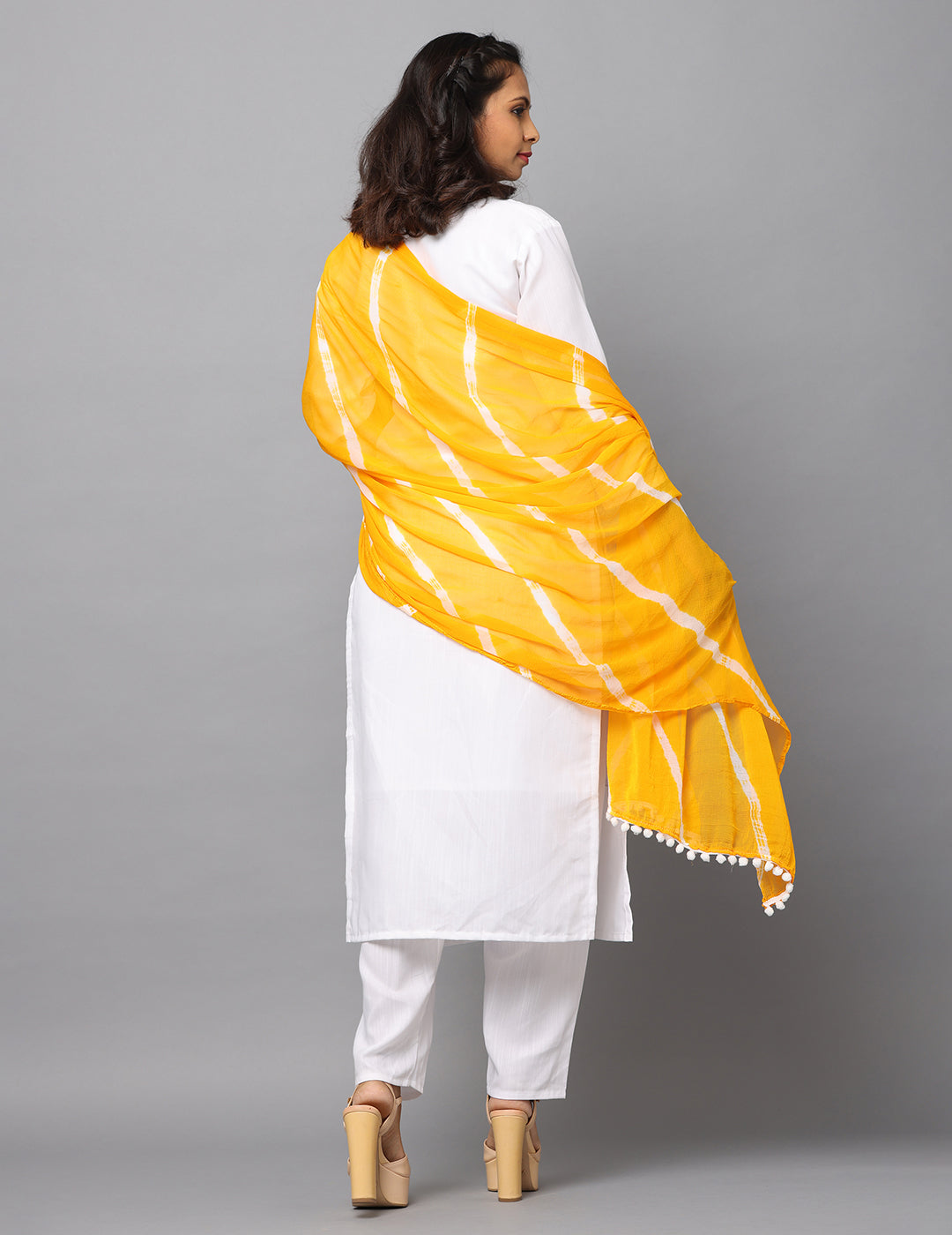 Striped Bandhini Chiffon Dupatta
