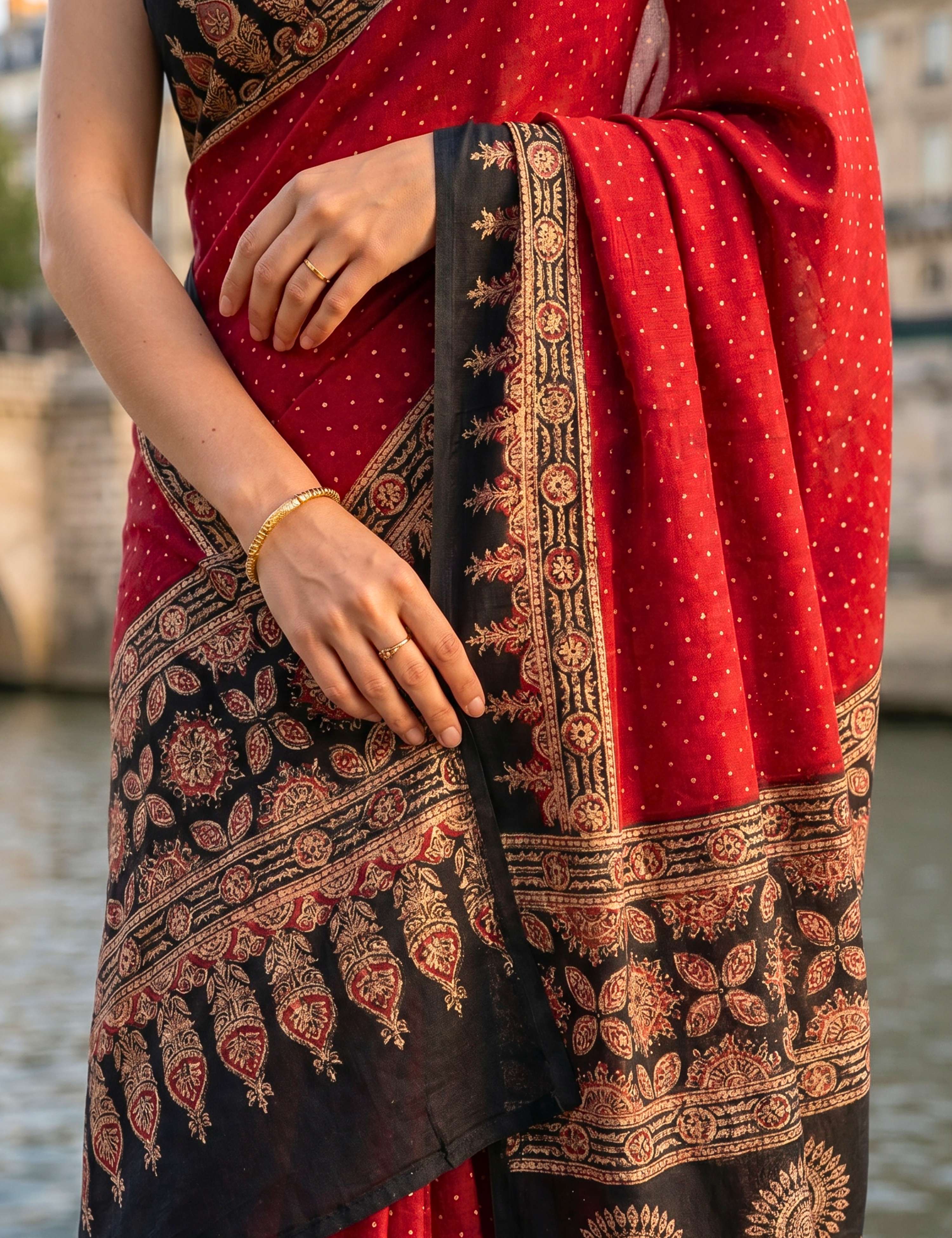 Ajrakh Crepe Saree
