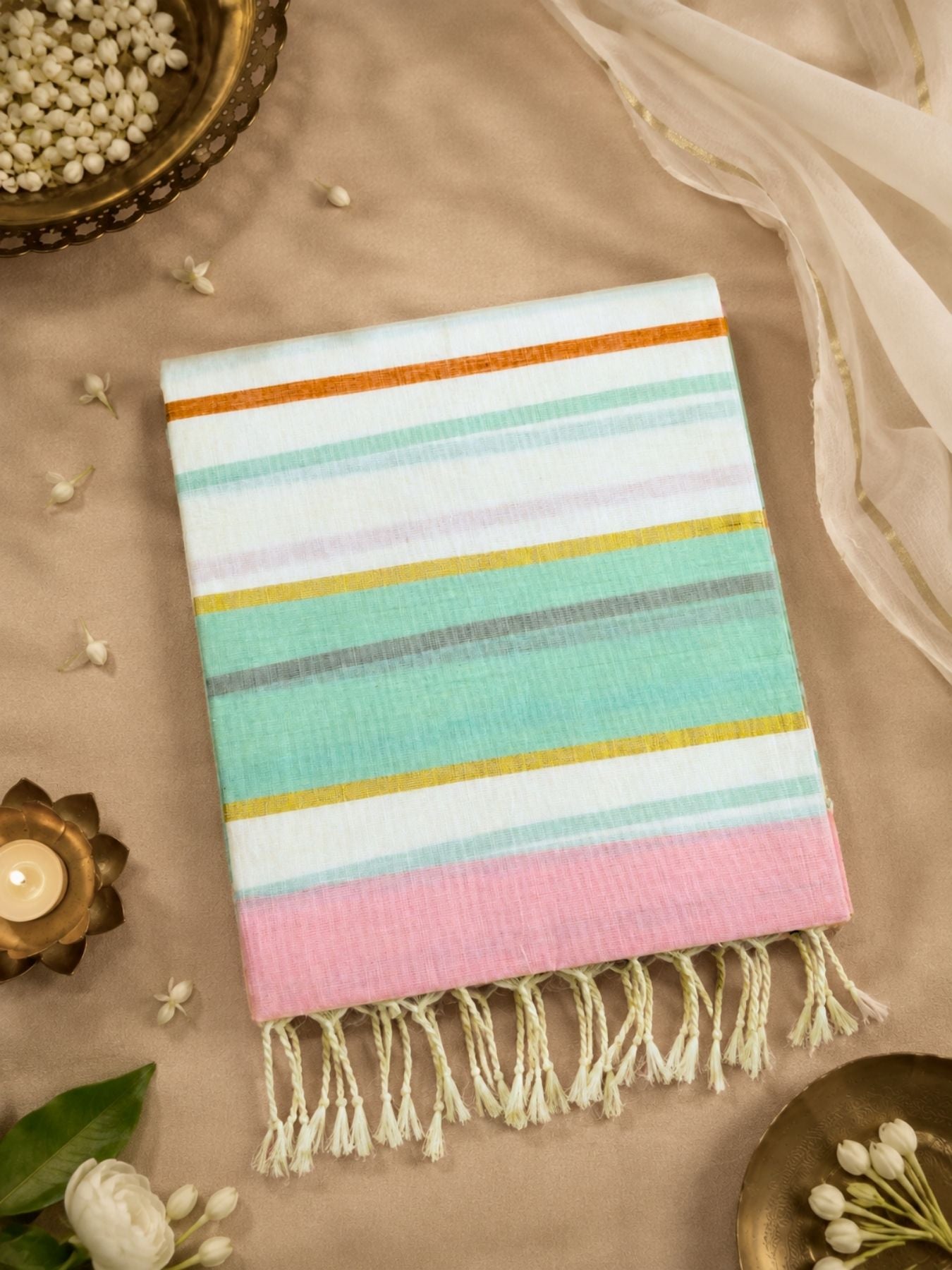 Striped Negamam Cotton Saree