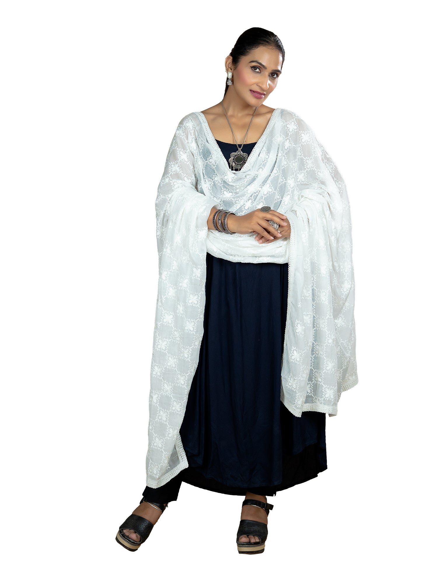 Embroidered Cotton Dupatta