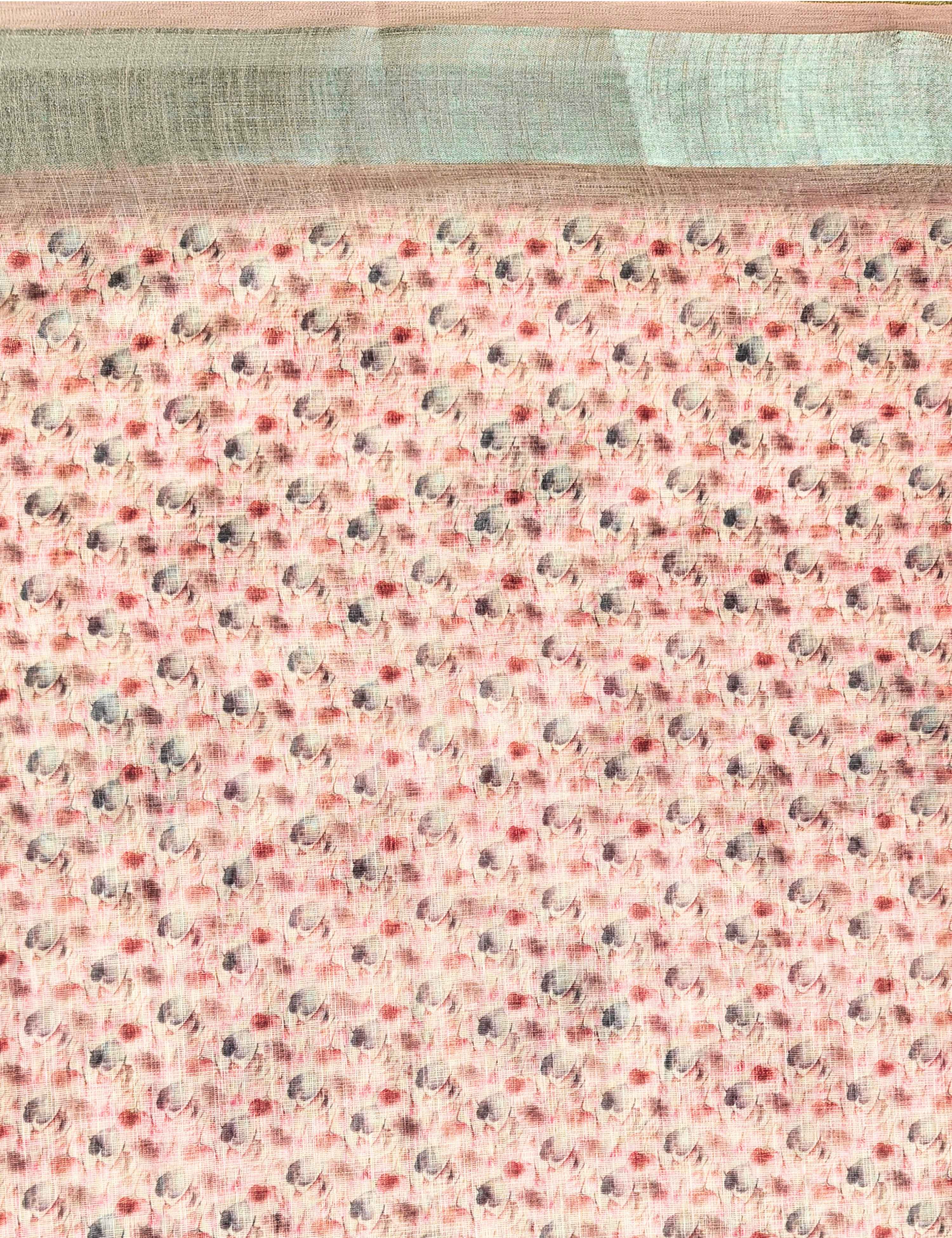 Floral Linen Blend Saree