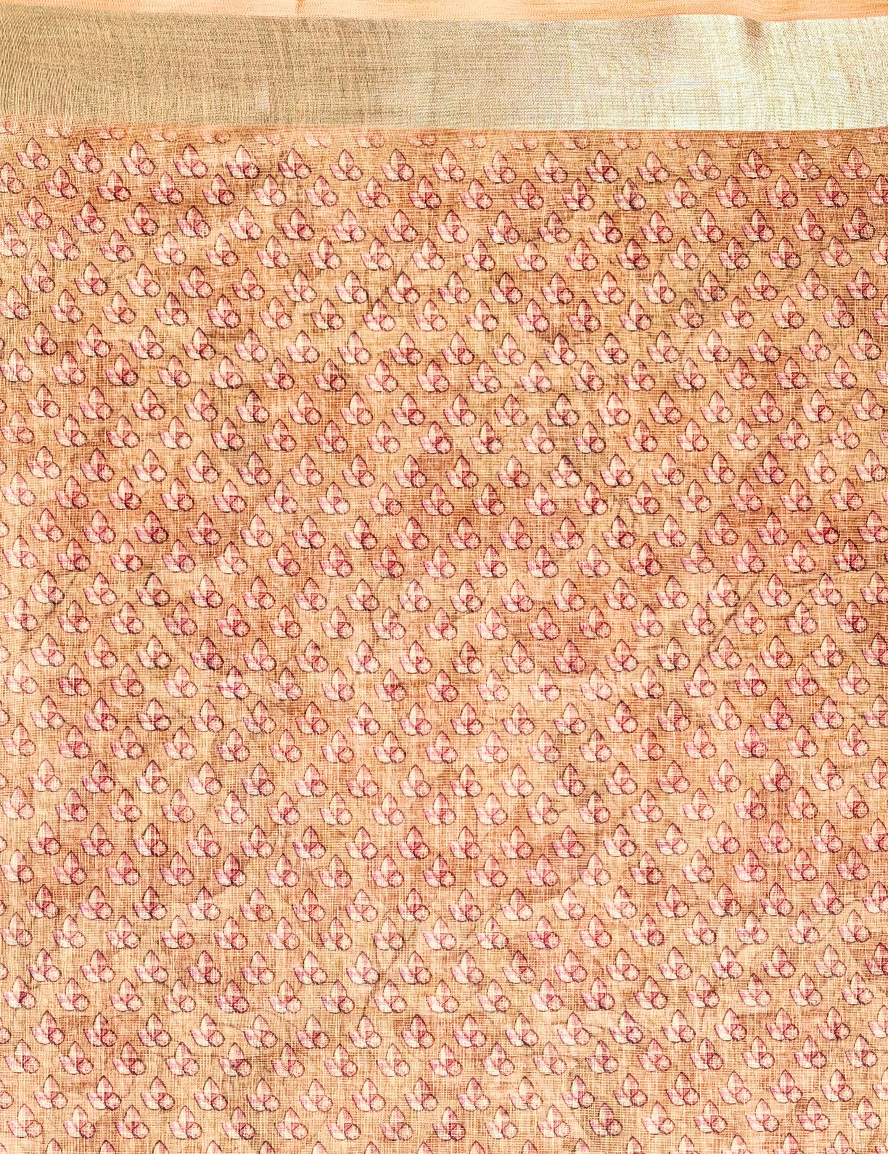 Floral Linen Blend Saree