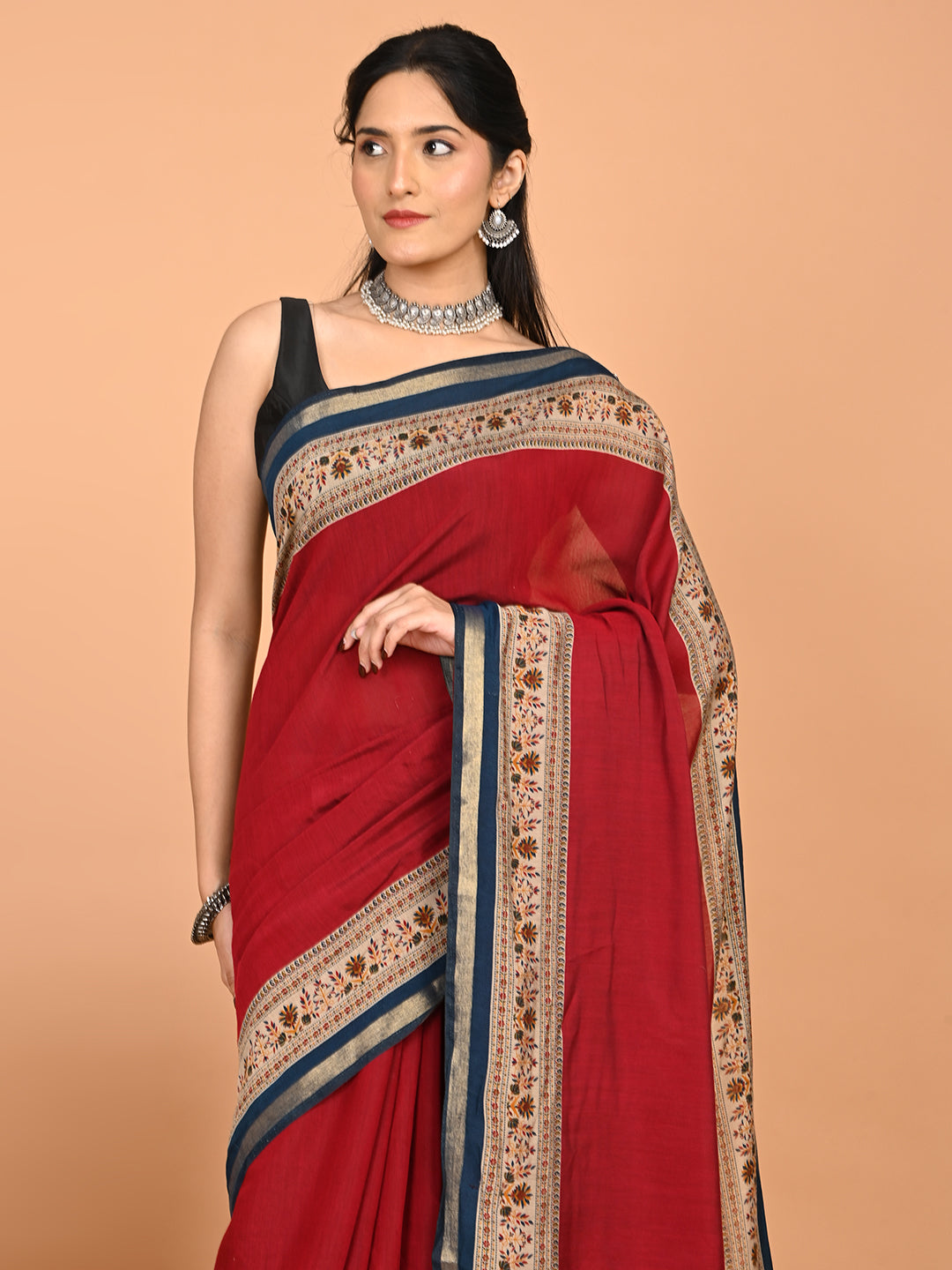 Solid Viscose Cotton Saree
