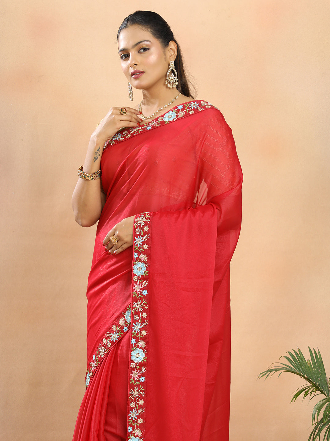 Tissue Georgette Crepe Silk Saree