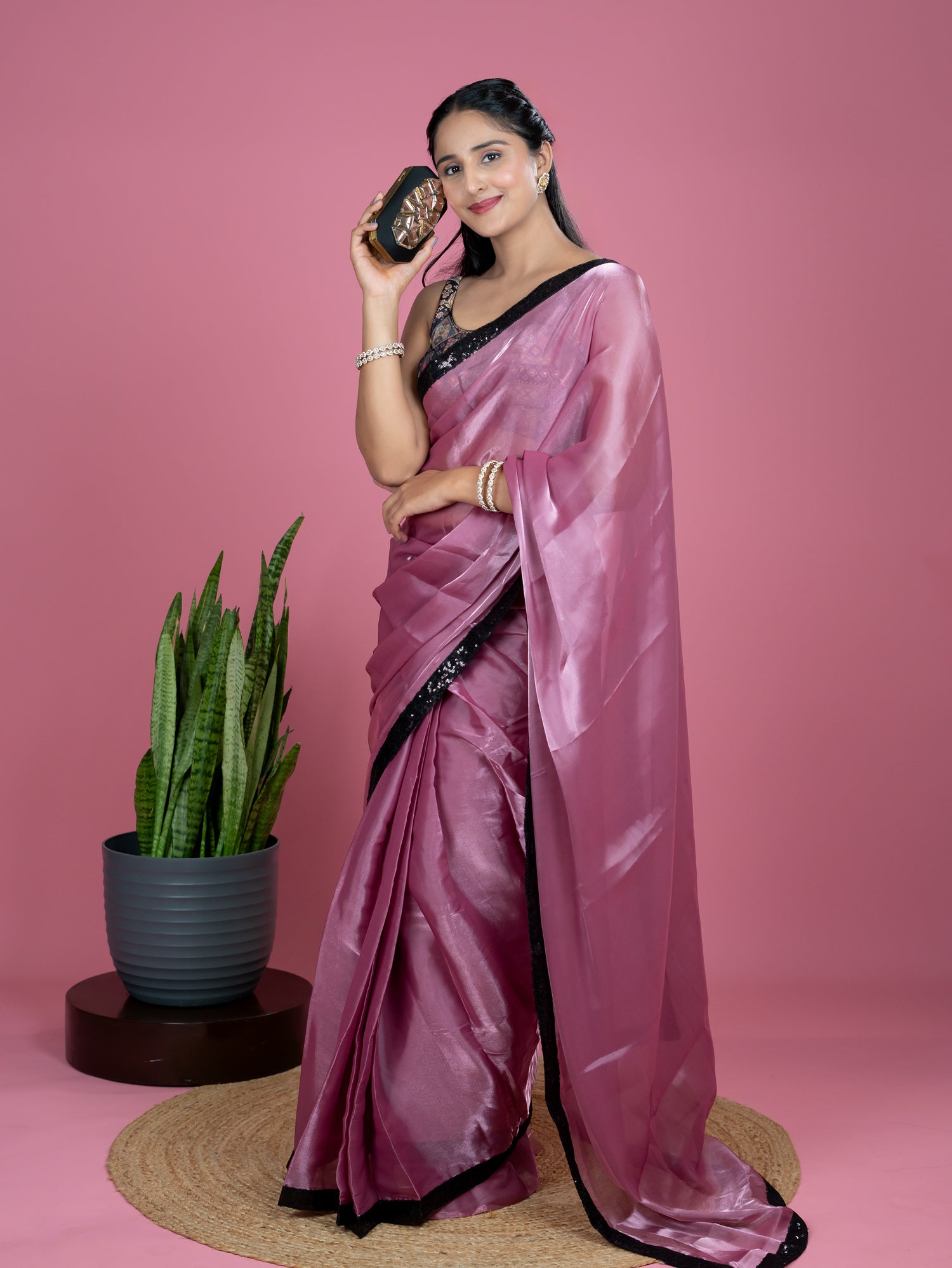 Maroon Ready to Wear Party Saree