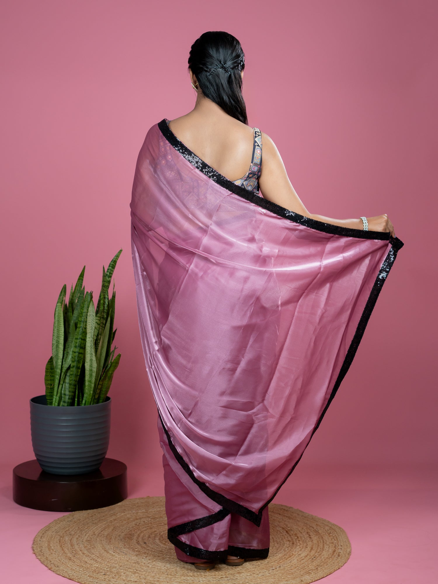 Maroon Ready to Wear Party Saree