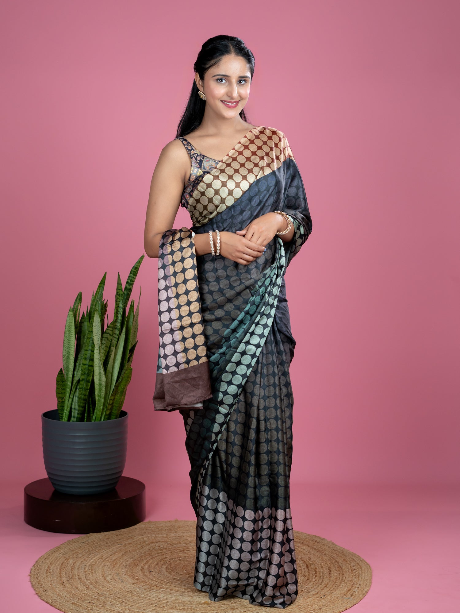 Multicolored Ready to Wear Party Saree