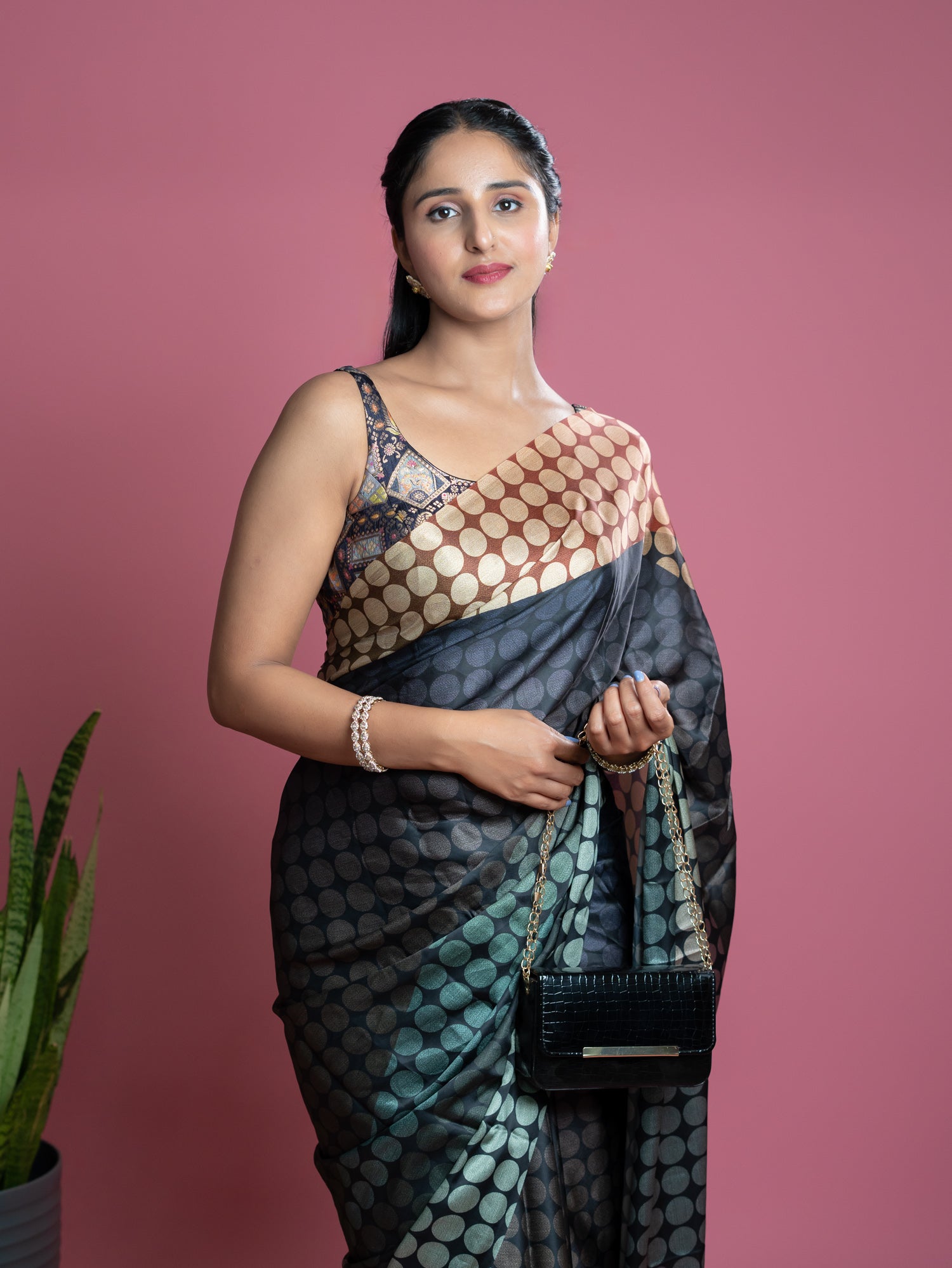 Multicolored Ready to Wear Party Saree