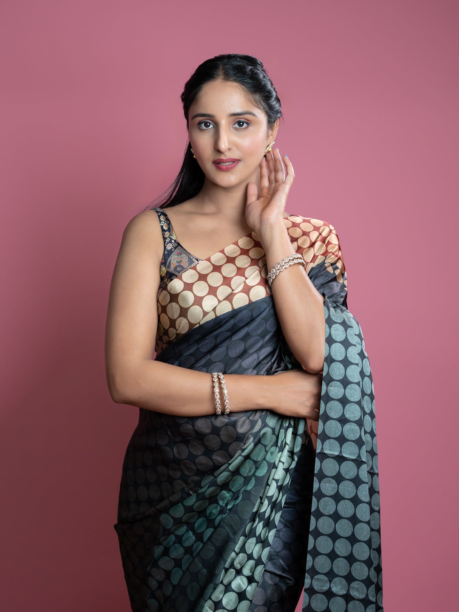 Multicolored Ready to Wear Party Saree