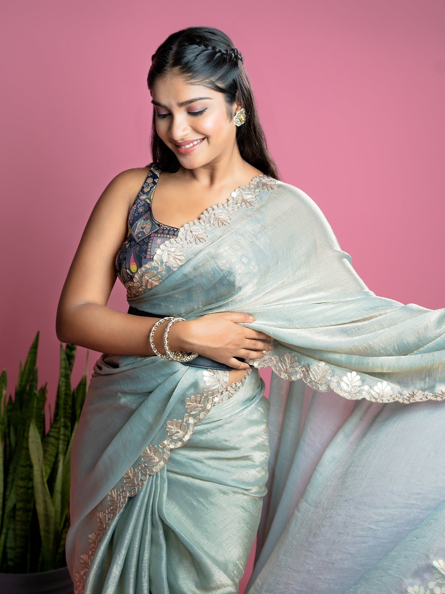 Pista Ready to Wear Party Saree