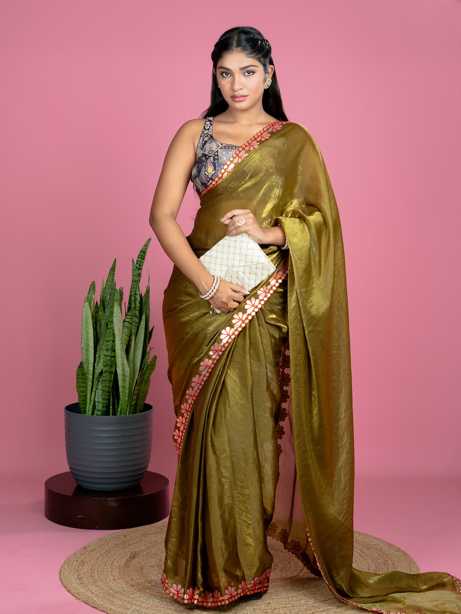 Olive Ready to Wear Party Saree