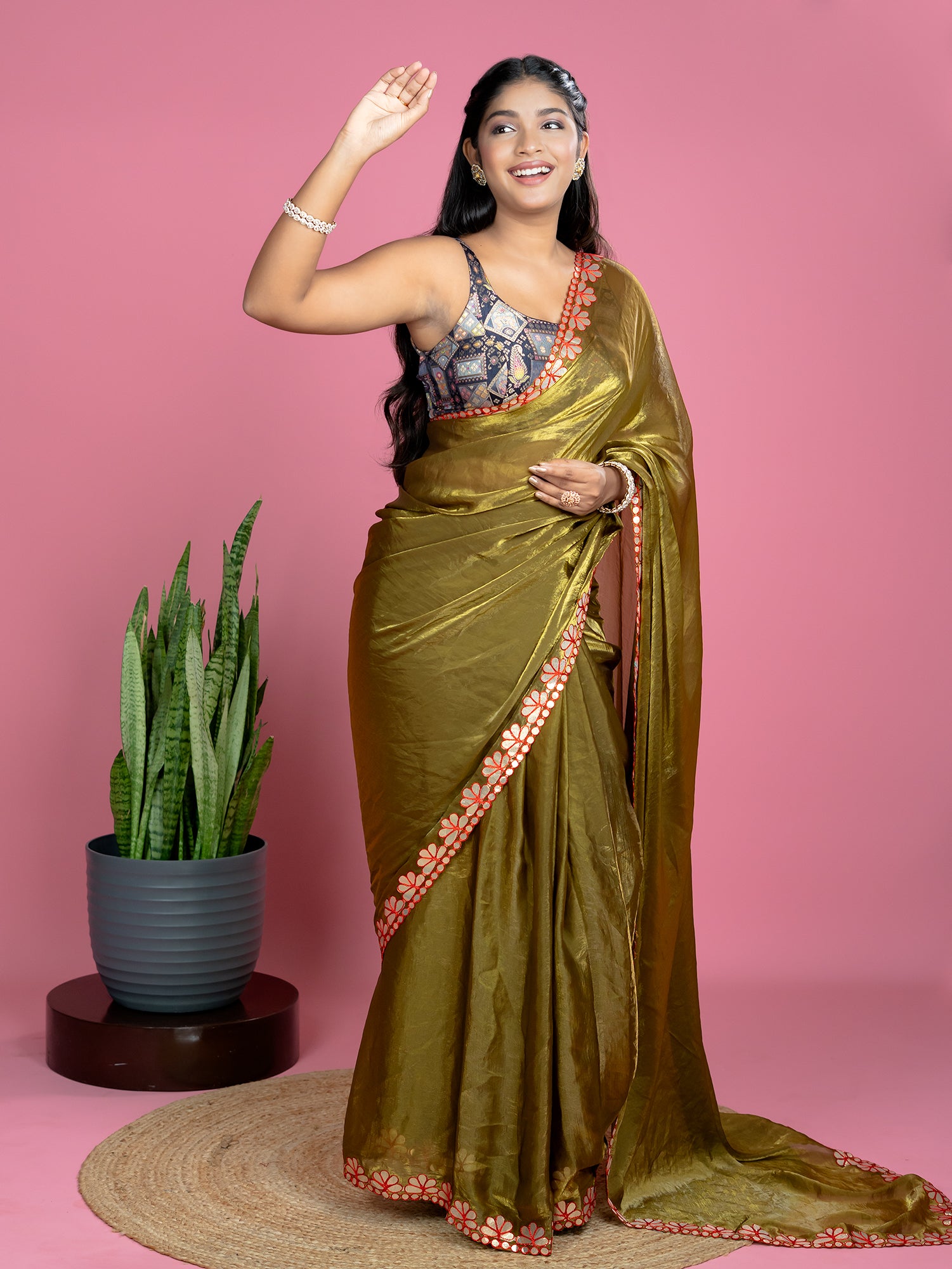 Olive Ready to Wear Party Saree