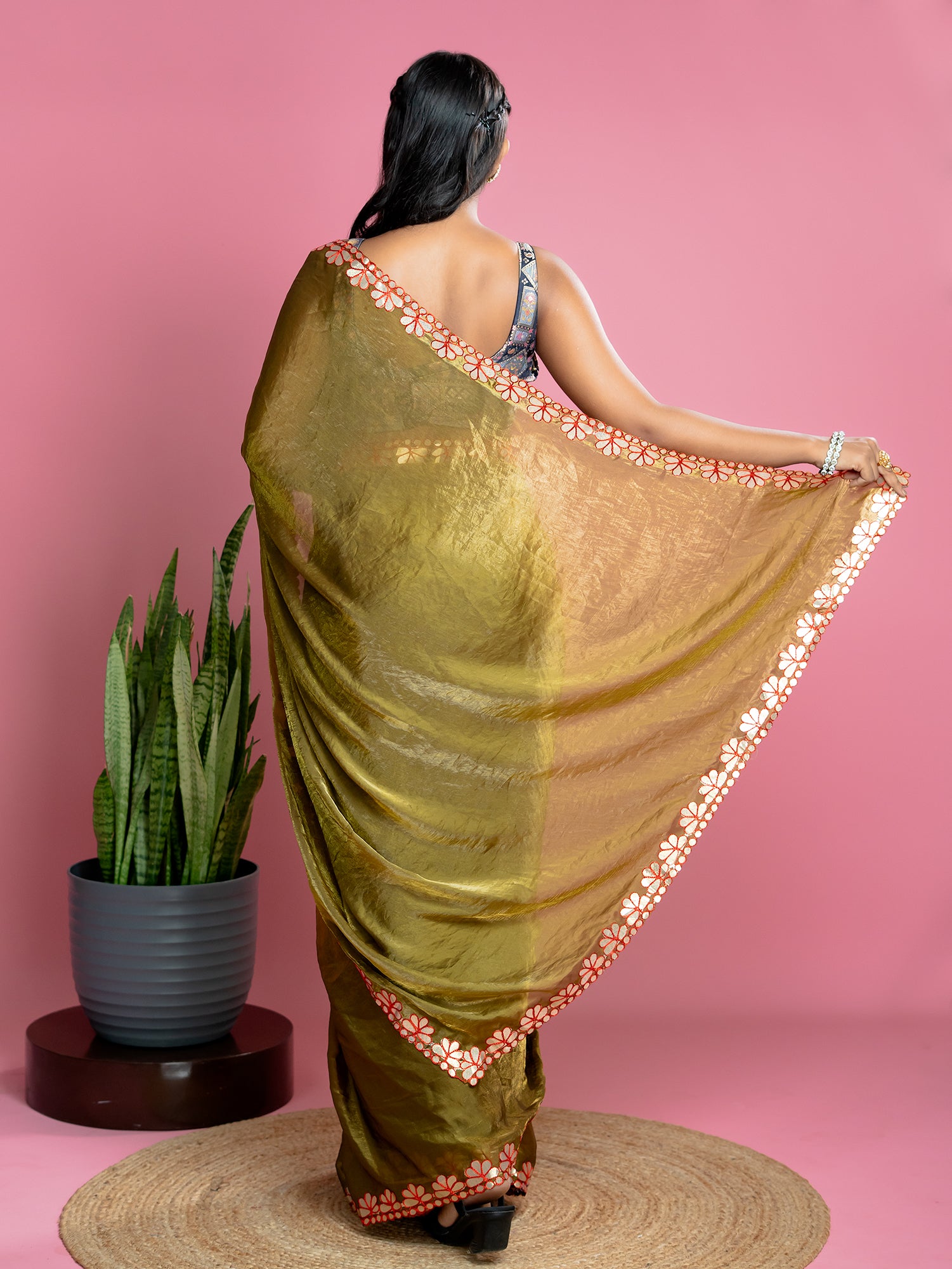 Olive Ready to Wear Party Saree