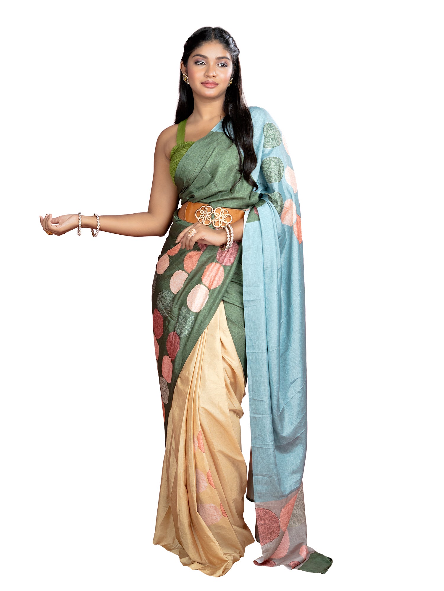 Green Ready to Wear Party Saree