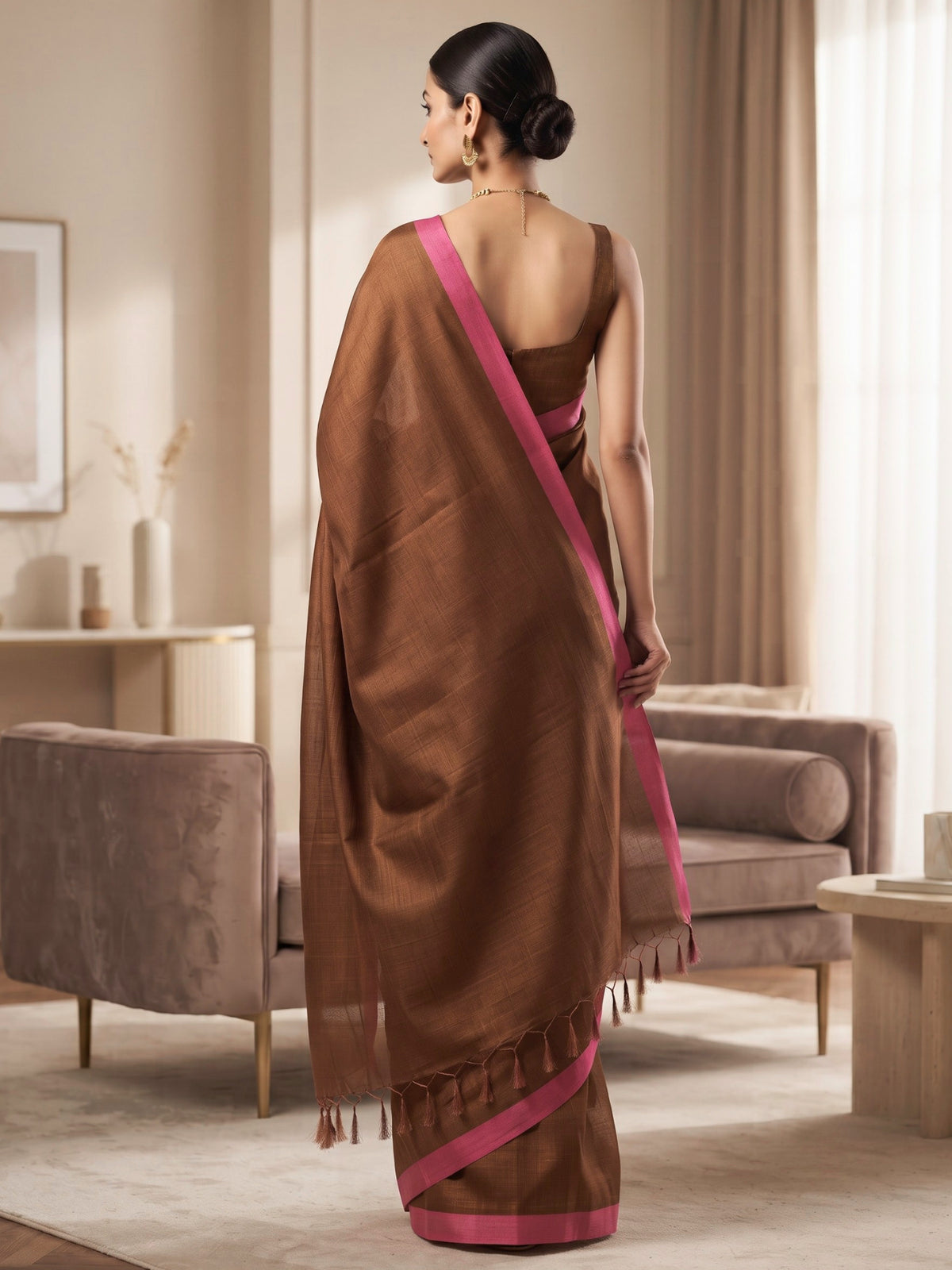 Solid Bengal Cotton Tissue Saree