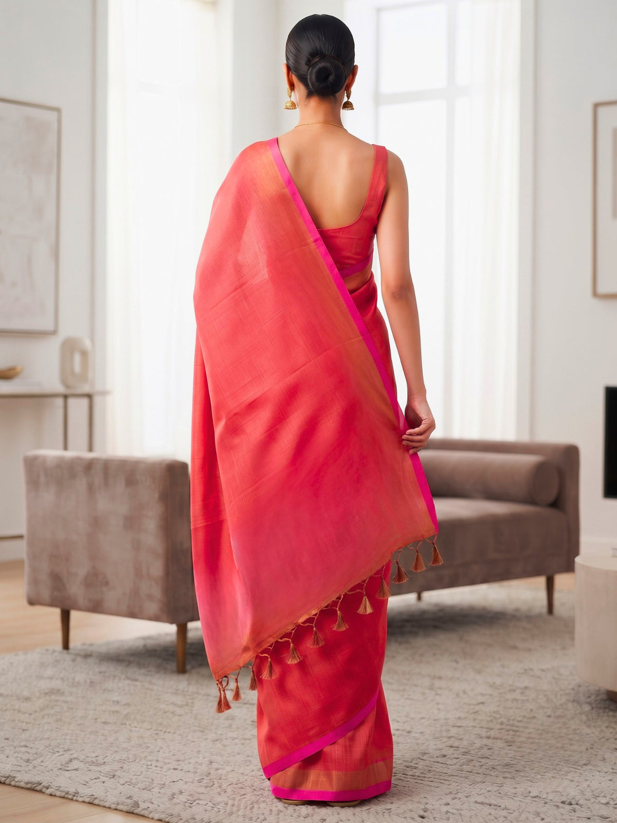 Solid Bengal Cotton Tissue Saree