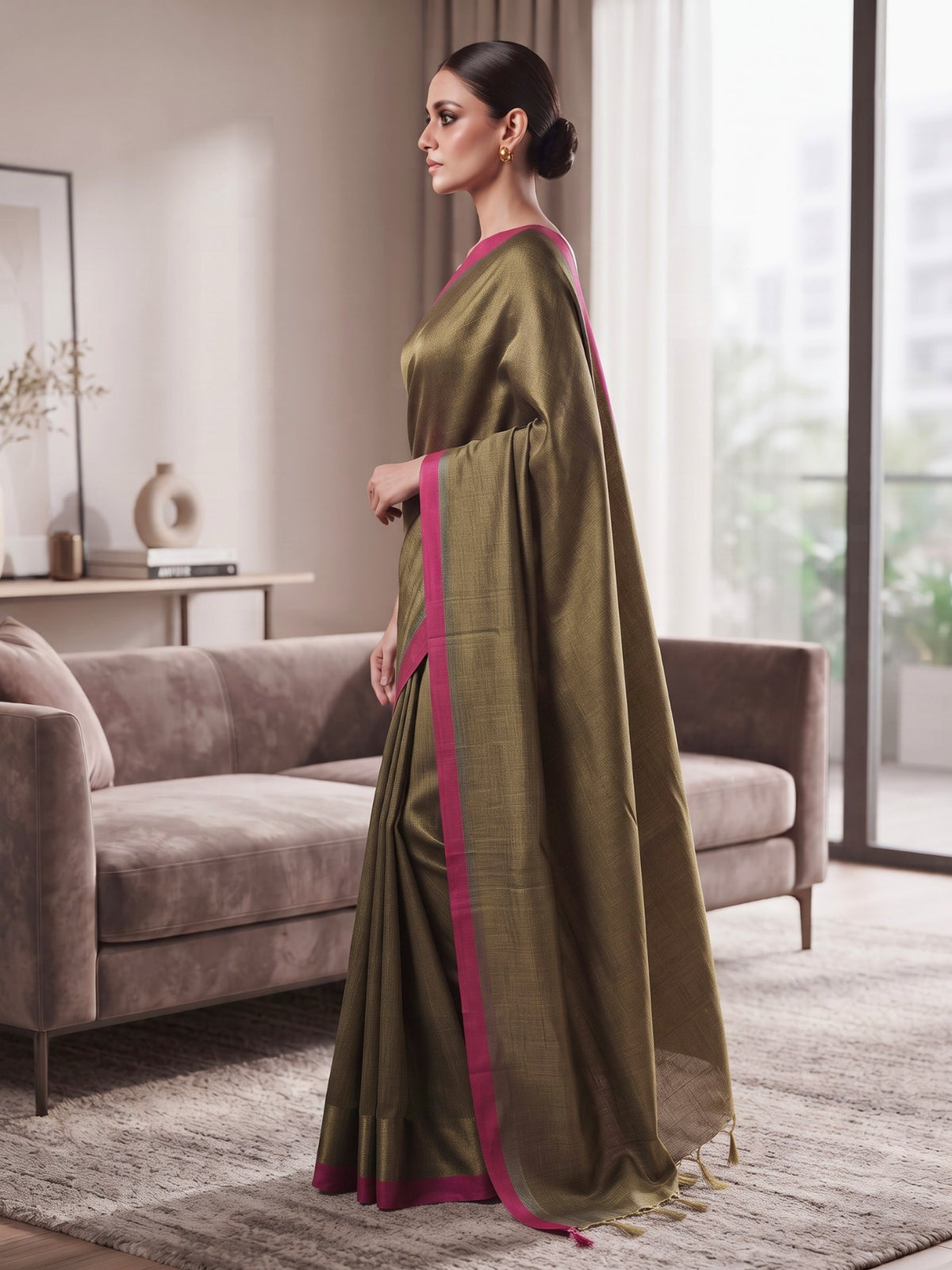 Solid Bengal Cotton Tissue Saree
