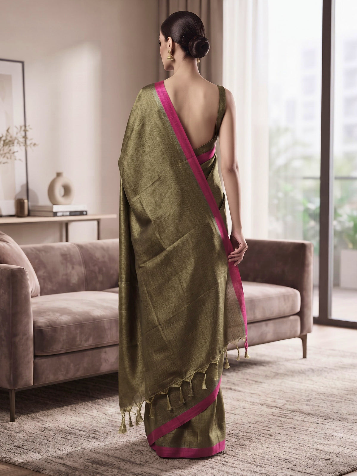 Solid Bengal Cotton Tissue Saree