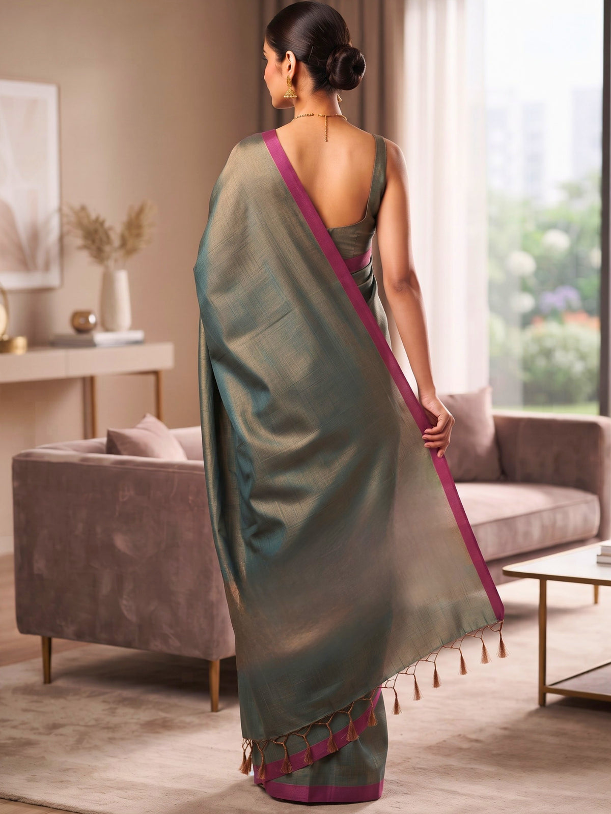 Solid Bengal Cotton Tissue Saree