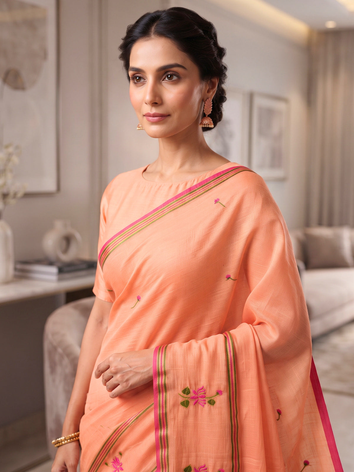 Embroidered Bengal Cotton Saree