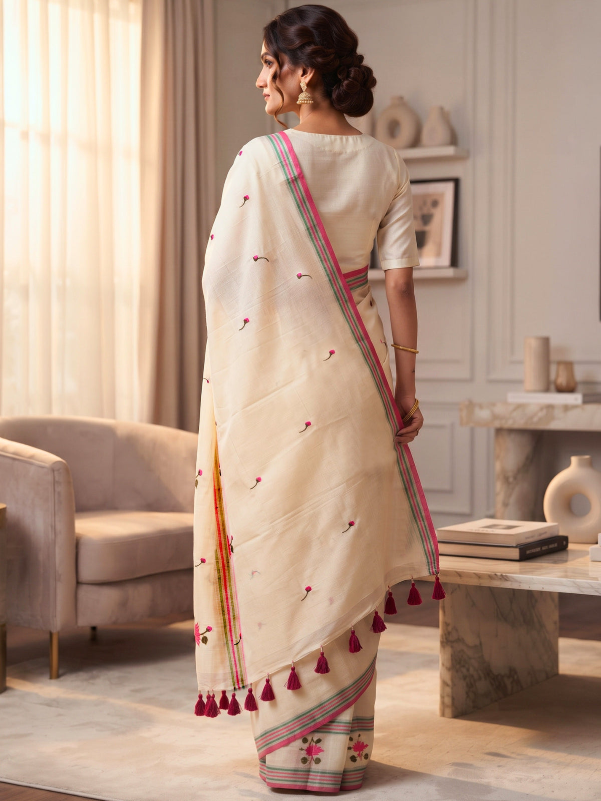 Embroidered Bengal Cotton Saree