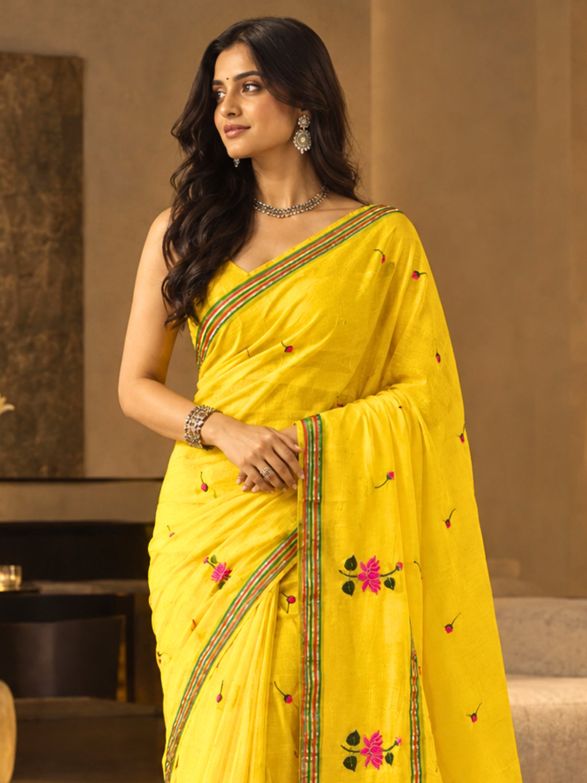 Embroidered Bengal Cotton Saree