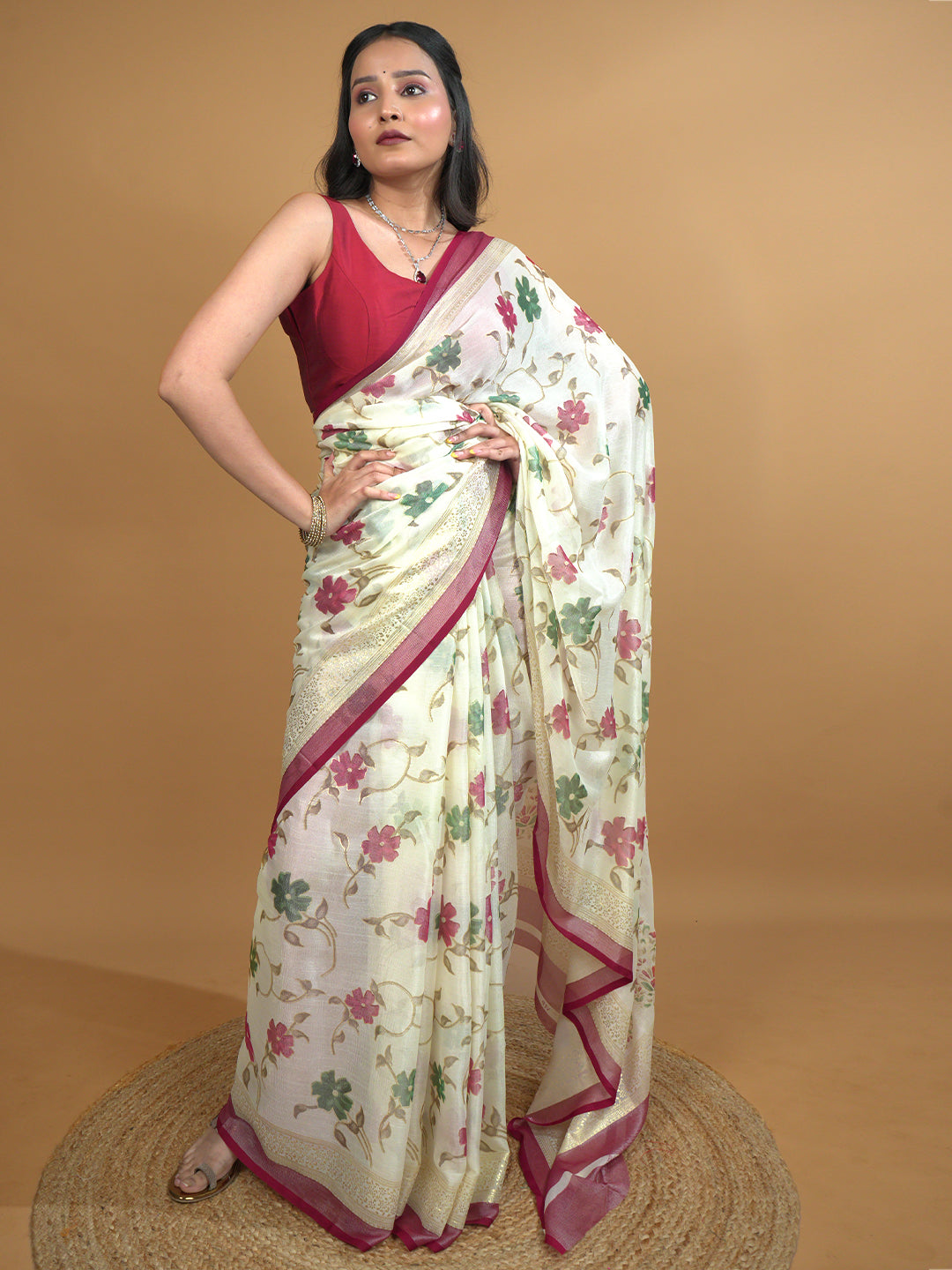 Floral Brasso Saree