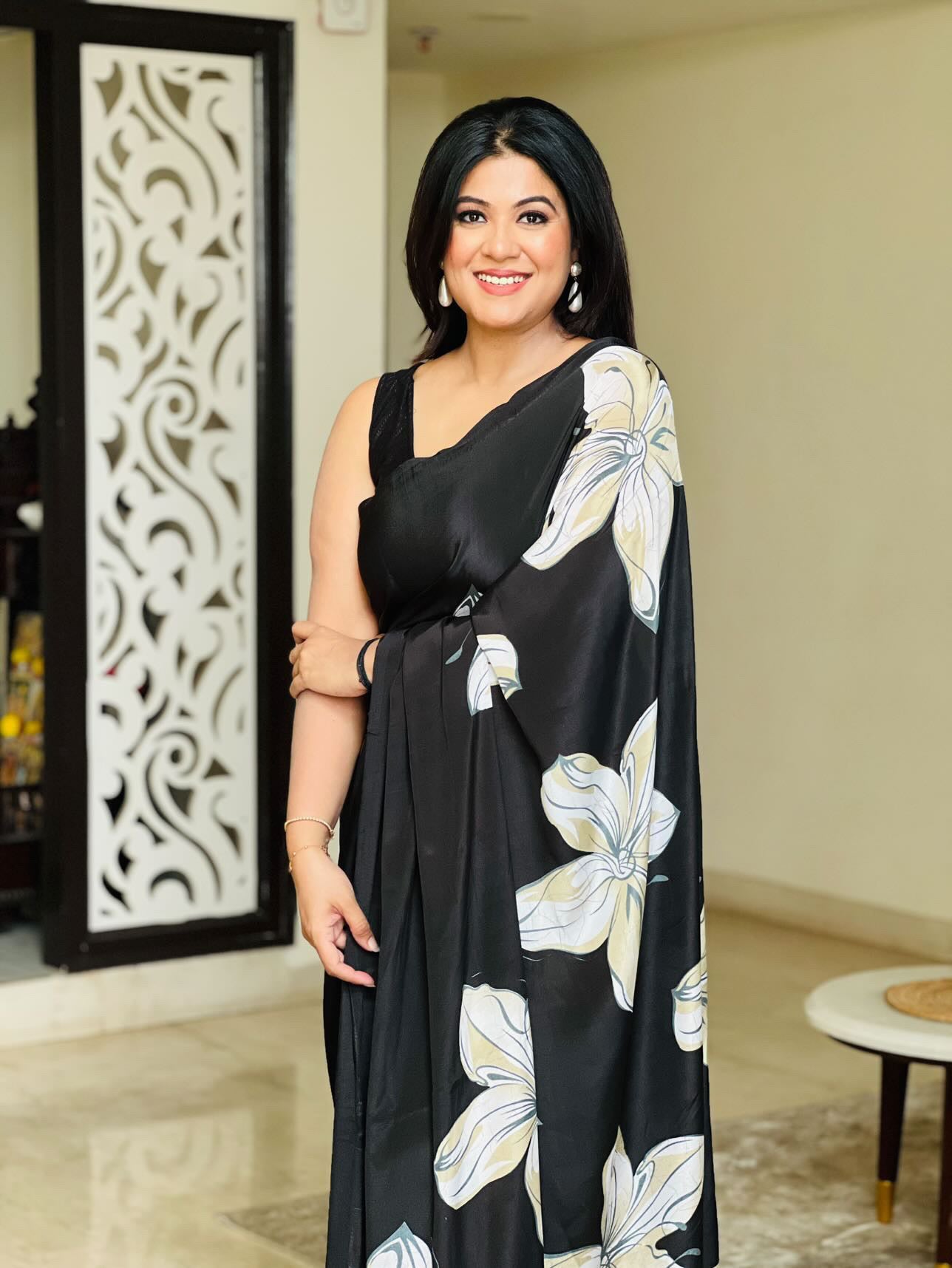 Solid Crepe Silk Saree